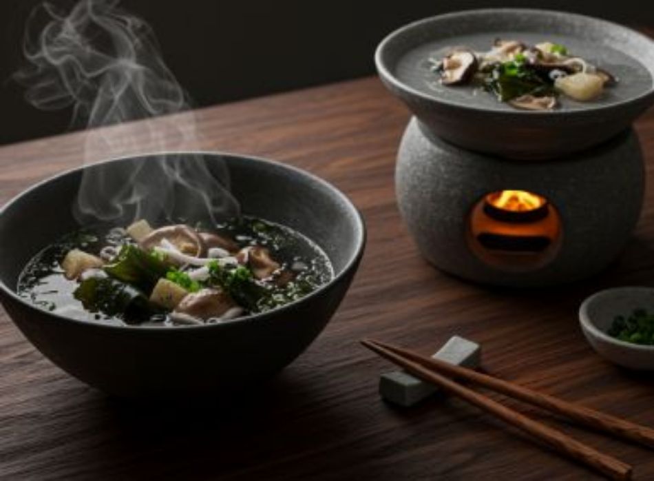 Bouillon d'os aux champignons shiitake et aux algues kombu